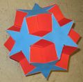 A dodecadodecahedron made of cardstock.