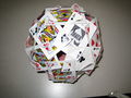 Icosahedron made of playing cards.